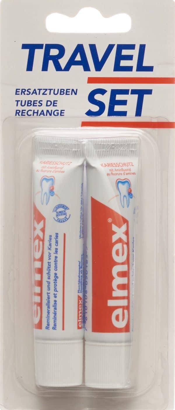 ELMEX TRAVEL SET Refill Zahnpasta 2 x 12 ml