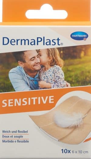 DERMAPLAST Sensitive Schnellverb 6x10cm hf 10 Stk