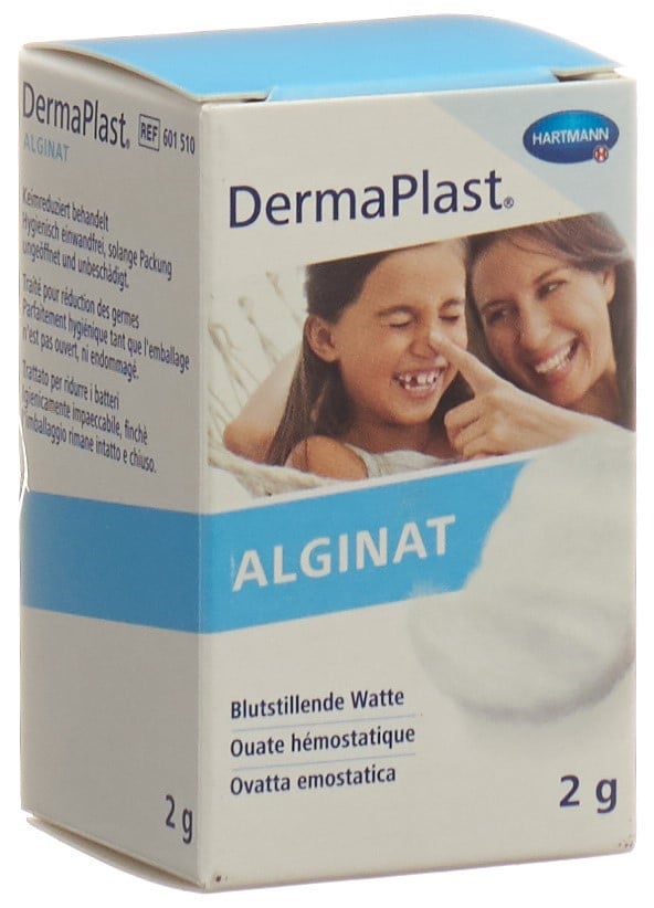 PICFRONT3D DERMAPLAST ALGINAT Blutstillende Watte Glas 2 g