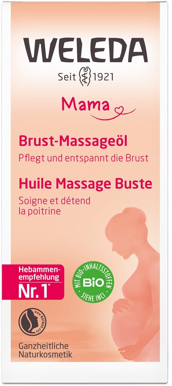 PICFRONT3D WELEDA MAMA Brust-Massageöl Glasfl 50 ml