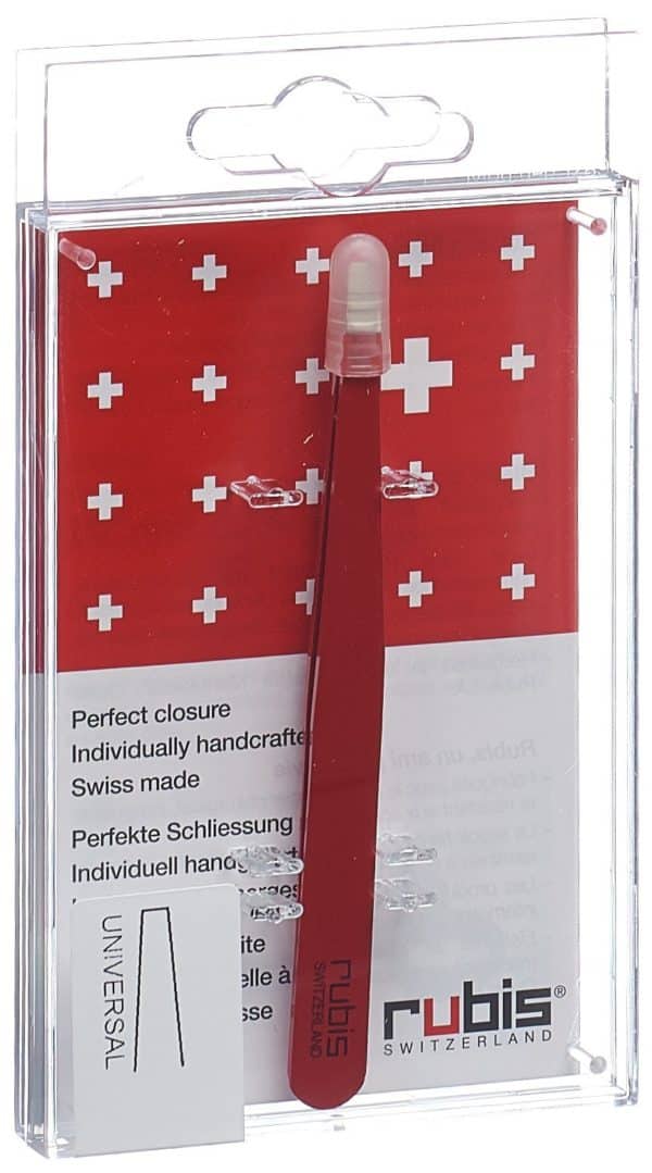 PICFRONT3D RUBIS Pinzette gerade rot Inox
