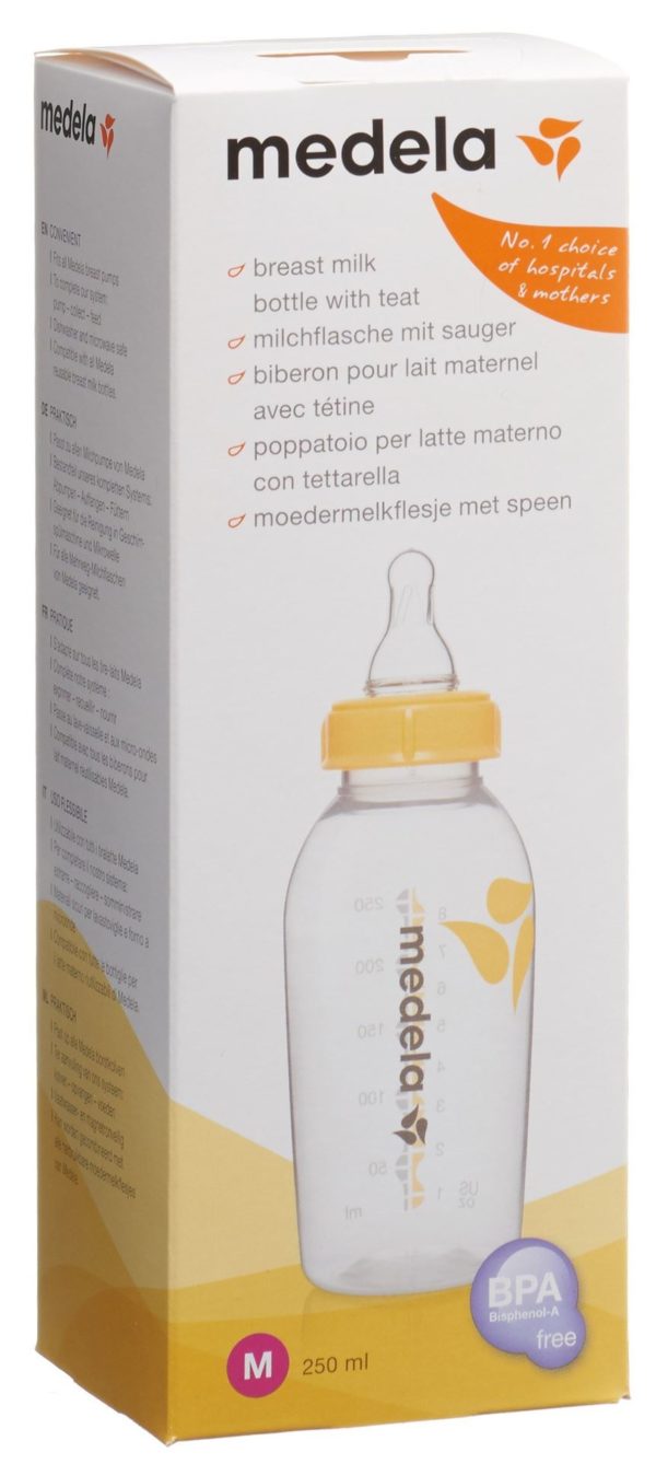 MEDELA Milchflasche 250ml mit Sauger M 4-6 Monate