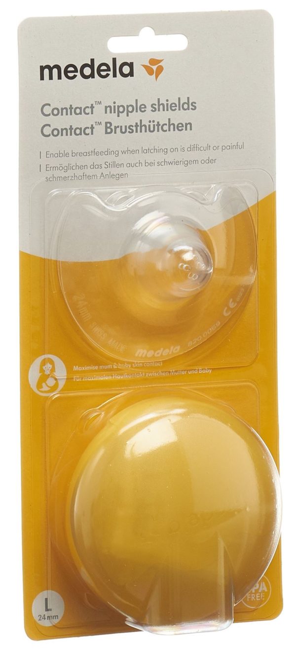 MEDELA Contact Brusthütchen L 24mm mit Box 1 Paar