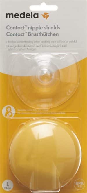 PICFRONT MEDELA Contact Brusthütchen L 24mm mit Box 1 Paar