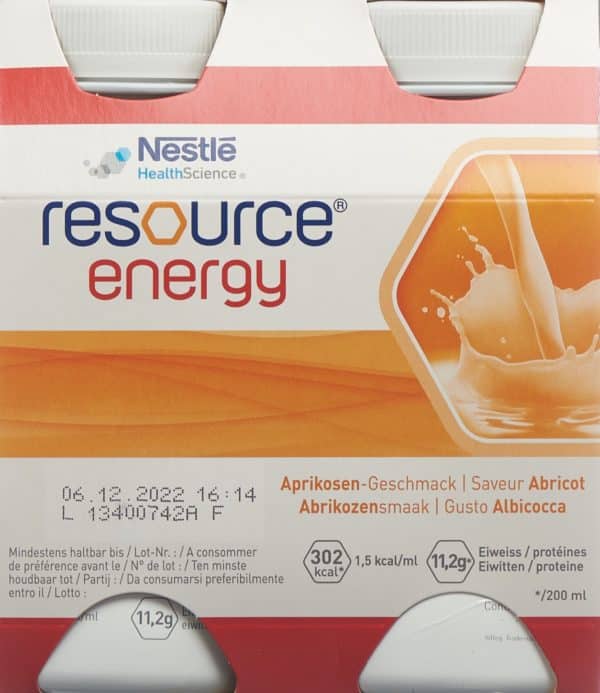 PICFRONT RESOURCE Energy Aprikose 4 Fl 200 ml