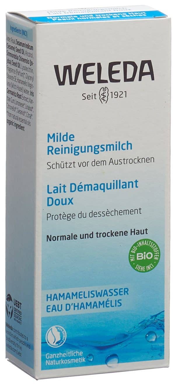 PICFRONT3D WELEDA Reinigungsmilch mild Glasfl 100 ml