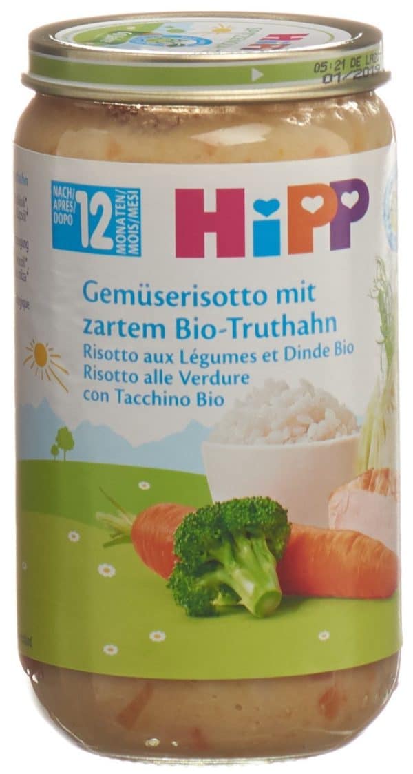 PICFRONT3D HIPP Gemüserisotto mit zartem Truthahn Glas 250 g