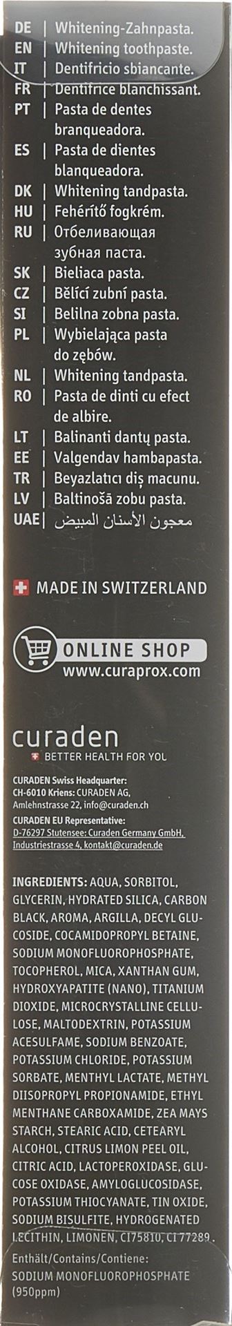 PICBACK CURAPROX Black is white Zahnpasta Tb 90 ml