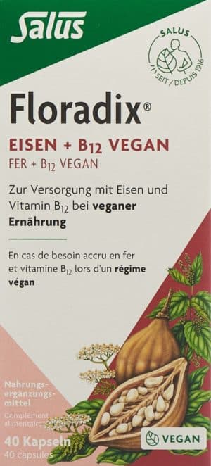PICFRONT FLORADIX VEGAN Eisen + Vitamin B12 Kaps 40 Stk