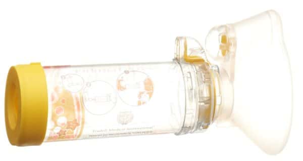 CONTENTBACK AEROCHAMBER PLUS Flow-Vu mit Maske (1-5 J) gelb