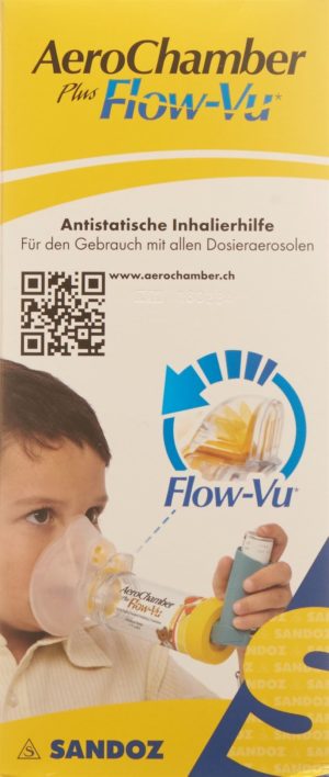 PICFRONT AEROCHAMBER PLUS Flow-Vu mit Maske (1-5 J) gelb
