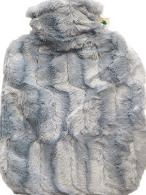 PICFRONT FROSCH Wärmflasche PVC 1.8l Hochflorbezug grau