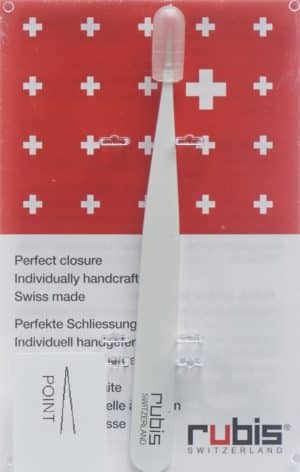PICFRONT RUBIS Pinzette spitz weiss Inox