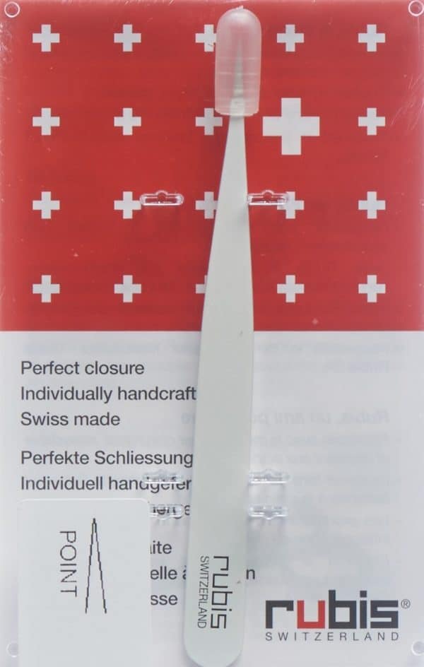 PICFRONT RUBIS Pinzette spitz weiss Inox