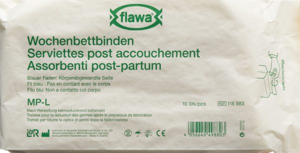 PICFRONT FLAWA Wochenbettbinden MP-L keimreduziert 10 Stk