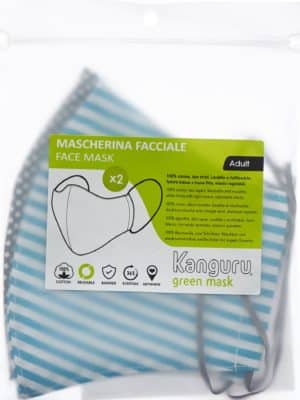 PICFRONT KANGURU GREEN Stoffmaske Streif Stern Herren 2 Stk