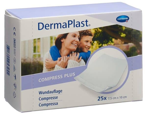 PICFRONT3D DERMAPLAST Compress Plus 7.5x10cm 25 Stk