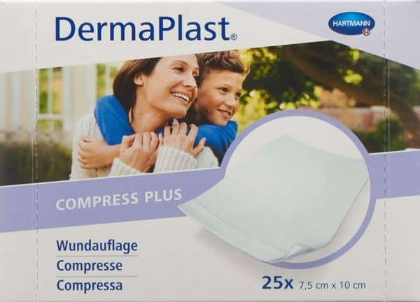 PICFRONT DERMAPLAST Compress Plus 7.5x10cm 25 Stk