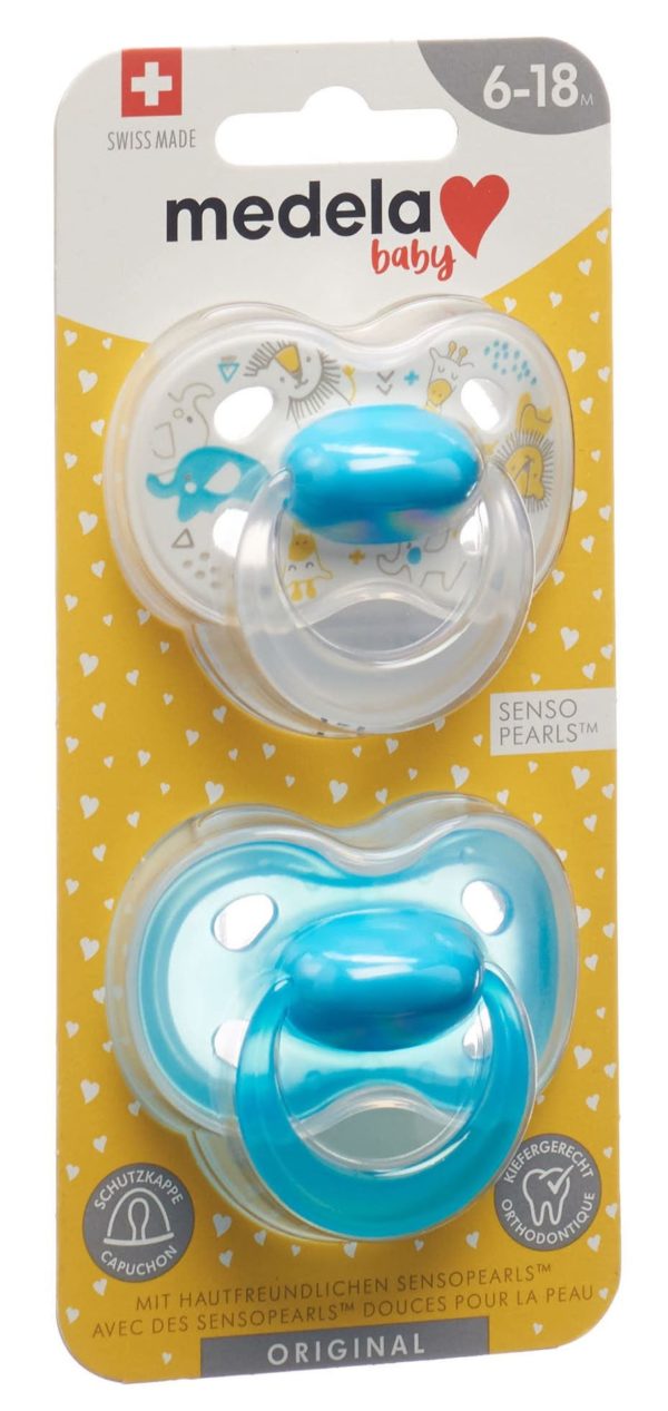 PICFRONT3D MEDELA Baby Nuggi Original 6-18 Blau 2 Stk