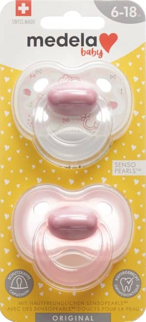 PICFRONT MEDELA Baby Nuggi Original 6-18 Rosa 2 Stk
