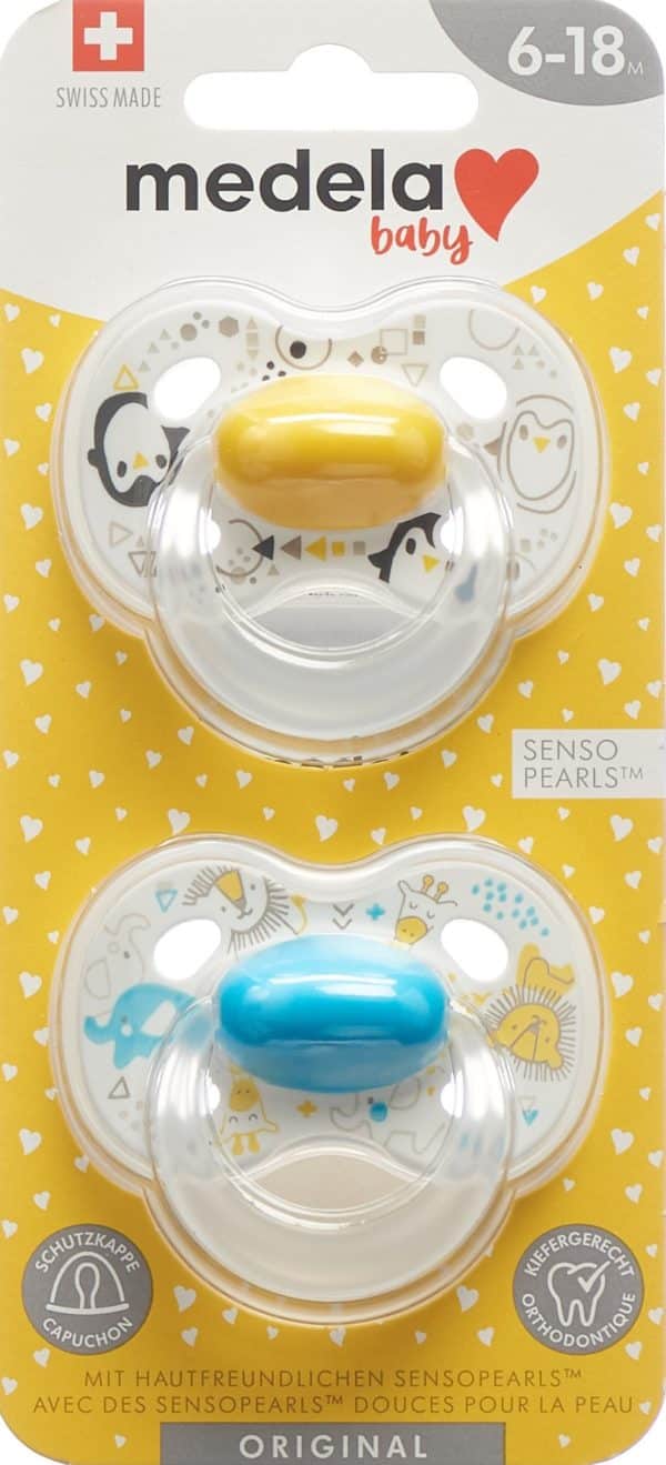 PICFRONT MEDELA Baby Nuggi Original 6-18 Gelb Blau 2 Stk